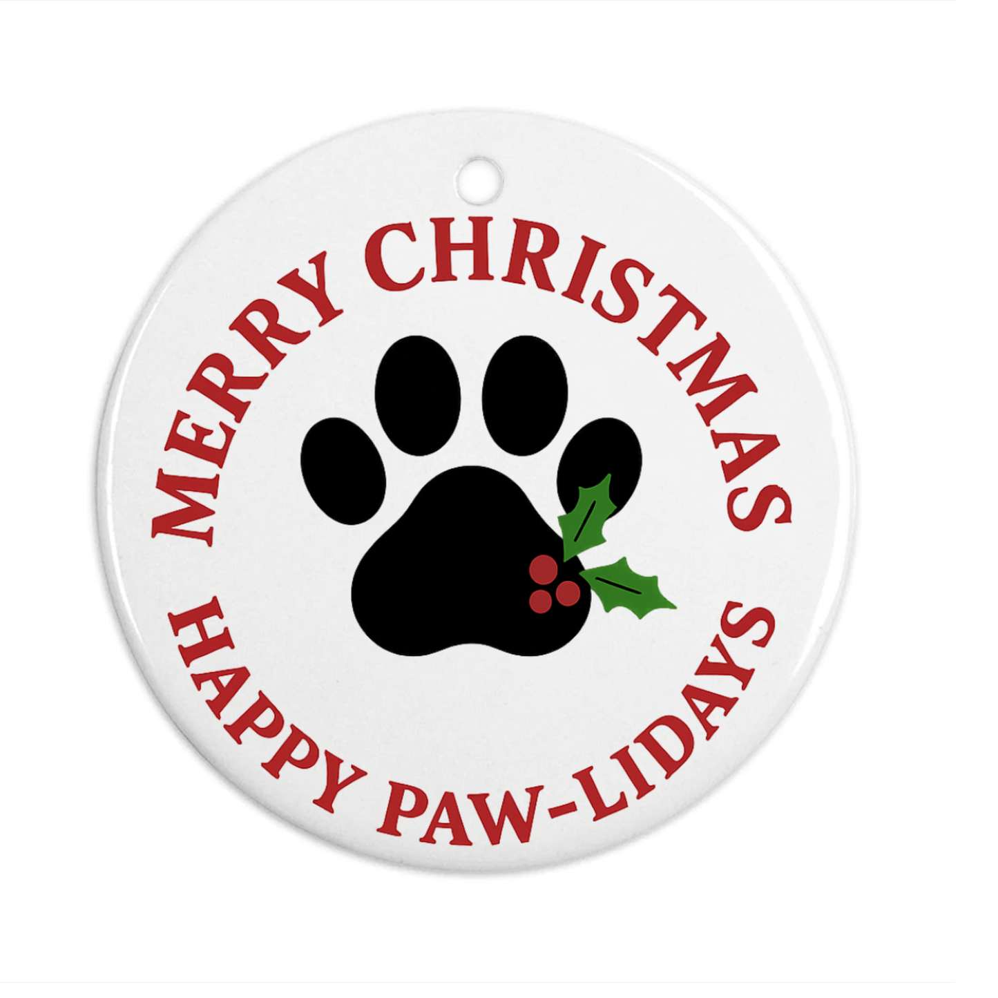 Double-Sided Christmas Ornaments, Cute Dog Decor, Holiday Pet Gifts, Unique Paw Print Ornaments, Dog Lover's Keepsakes