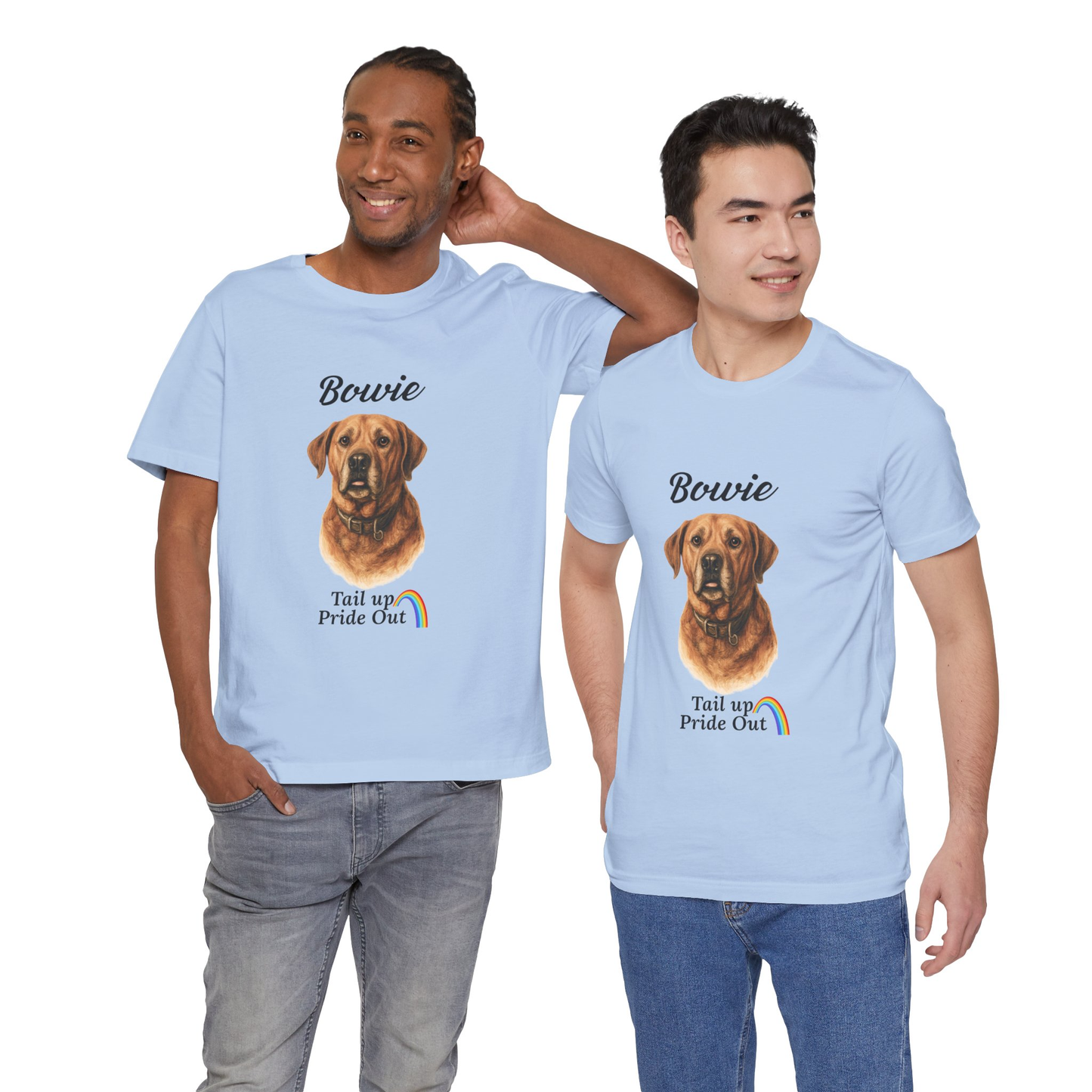Custom Retro Dog Portrait T-Shirt—Add Your Dog's Photo, Name & Legendary Slogan