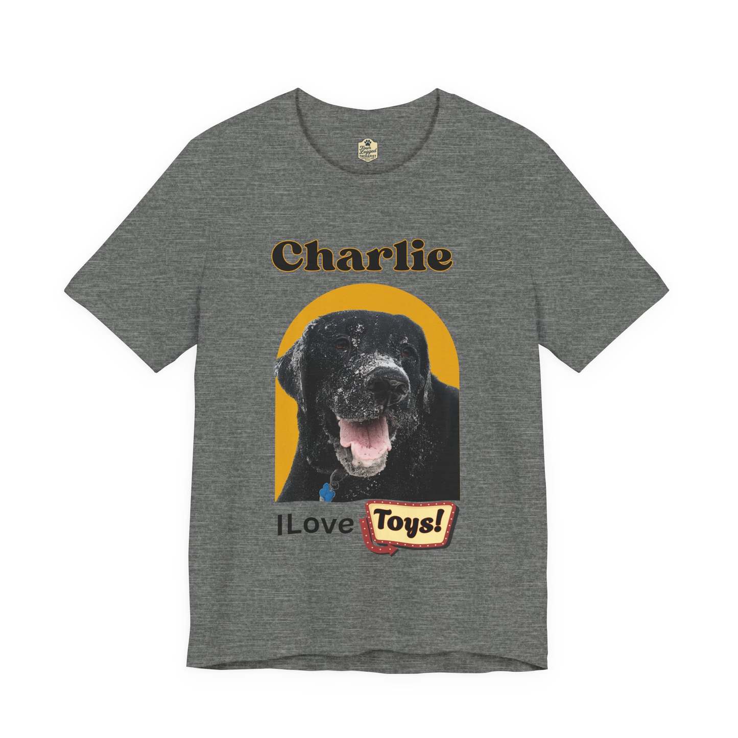 Custom Retro Dog Portrait T-Shirt. FREE SHIPPING! Add Photo, Name & Slogan.