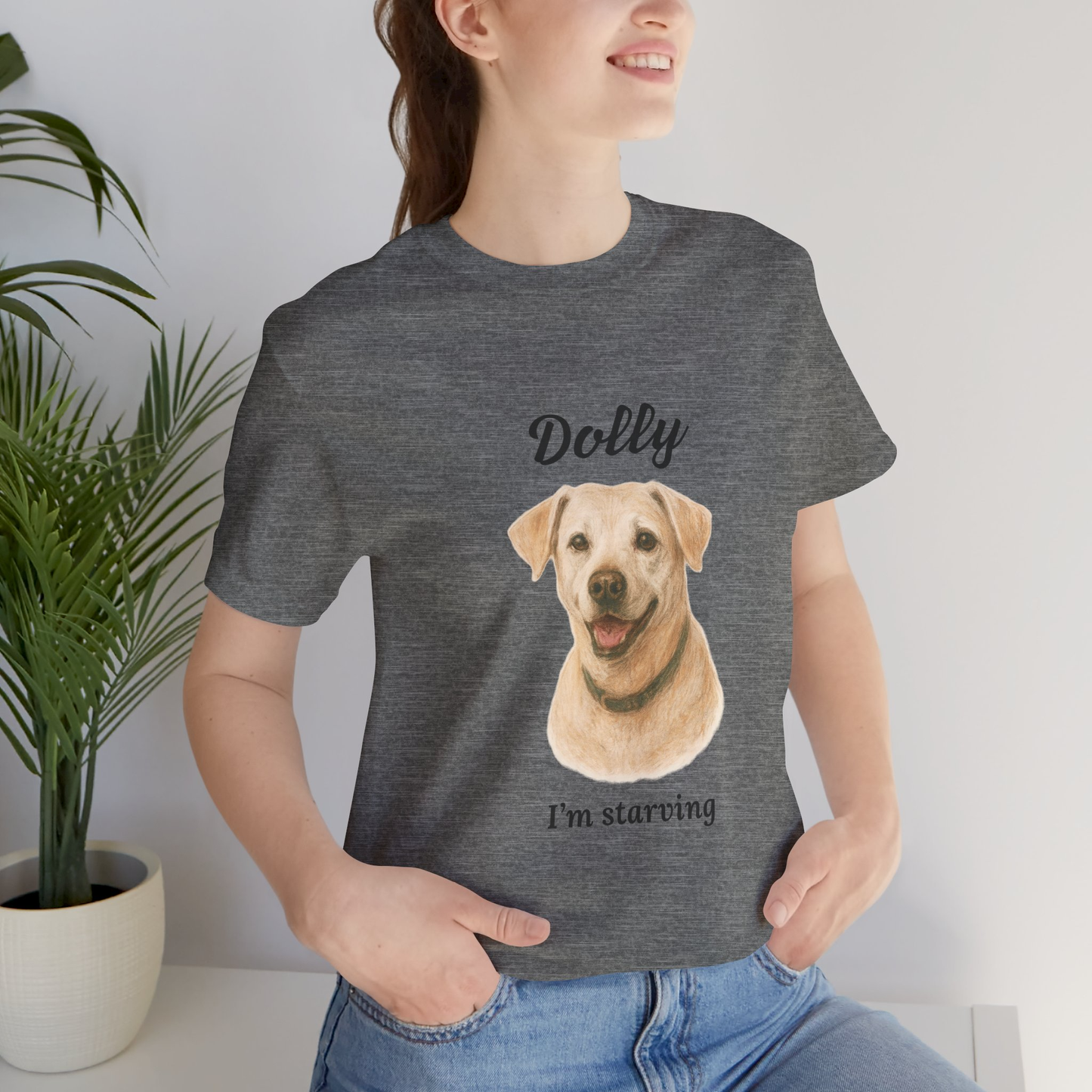 Custom Retro Dog Portrait T-Shirt—Add Your Dog's Photo, Name & Legendary Slogan