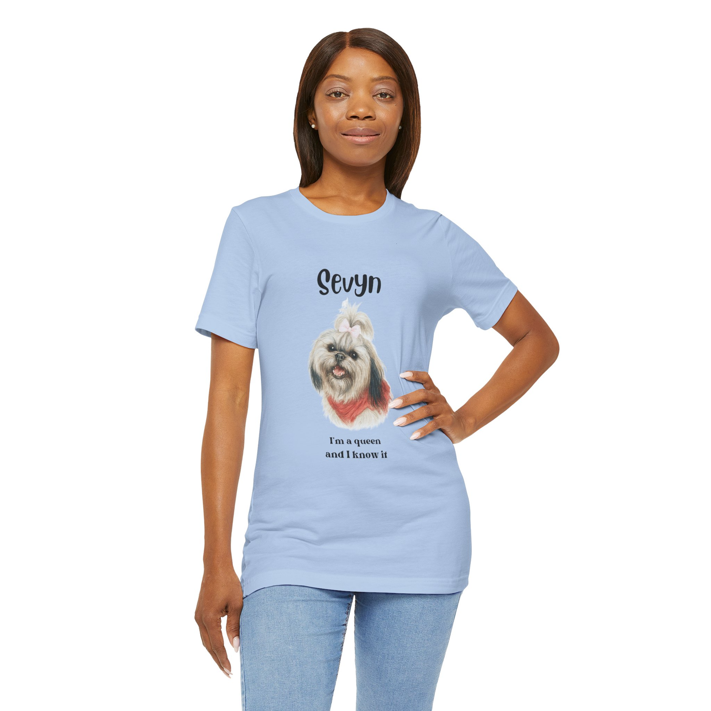Custom Retro Dog Portrait T-Shirt—Add Your Dog's Photo, Name & Legendary Slogan