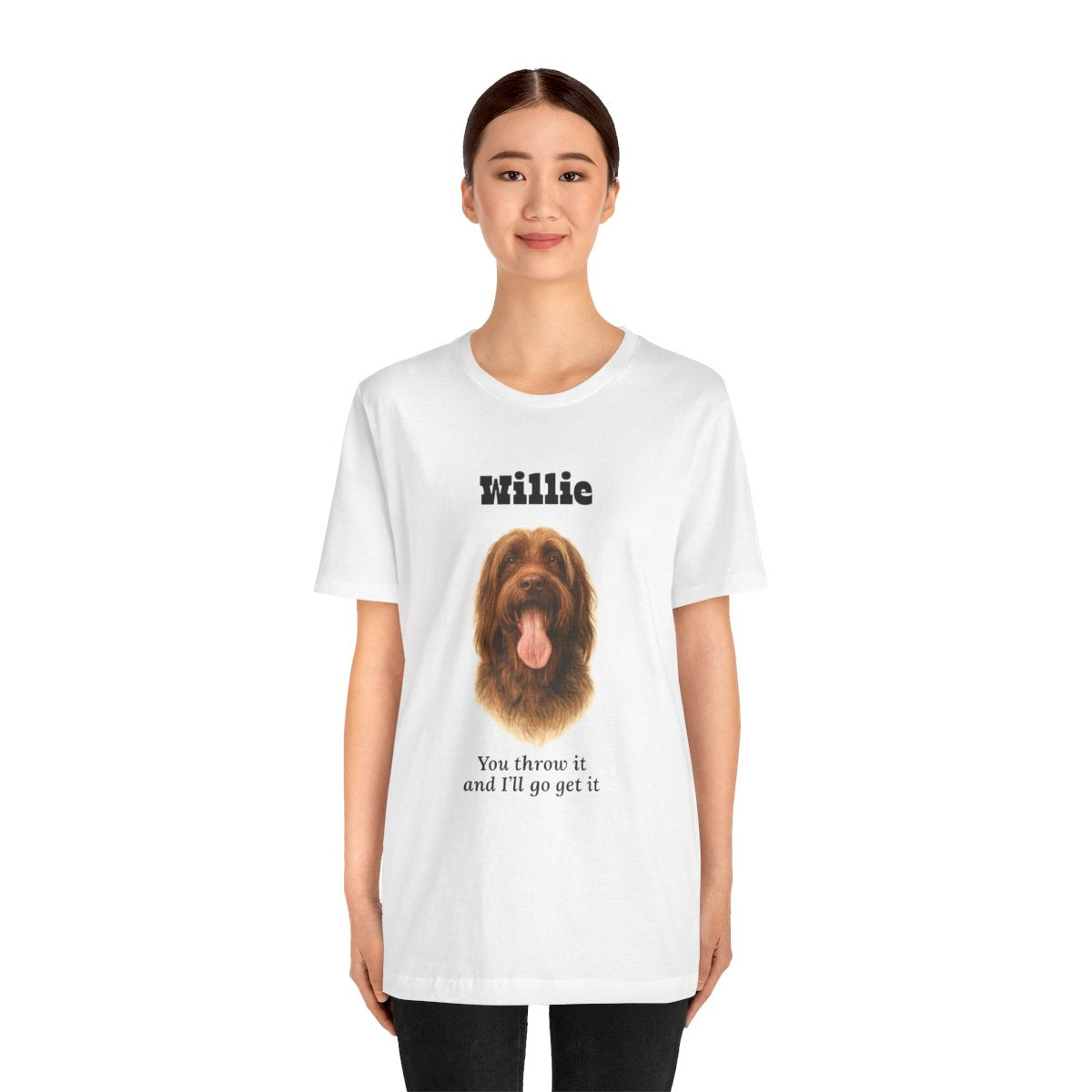 Custom Retro Dog Portrait T-Shirt—Add Your Dog's Photo, Name & Legendary Slogan