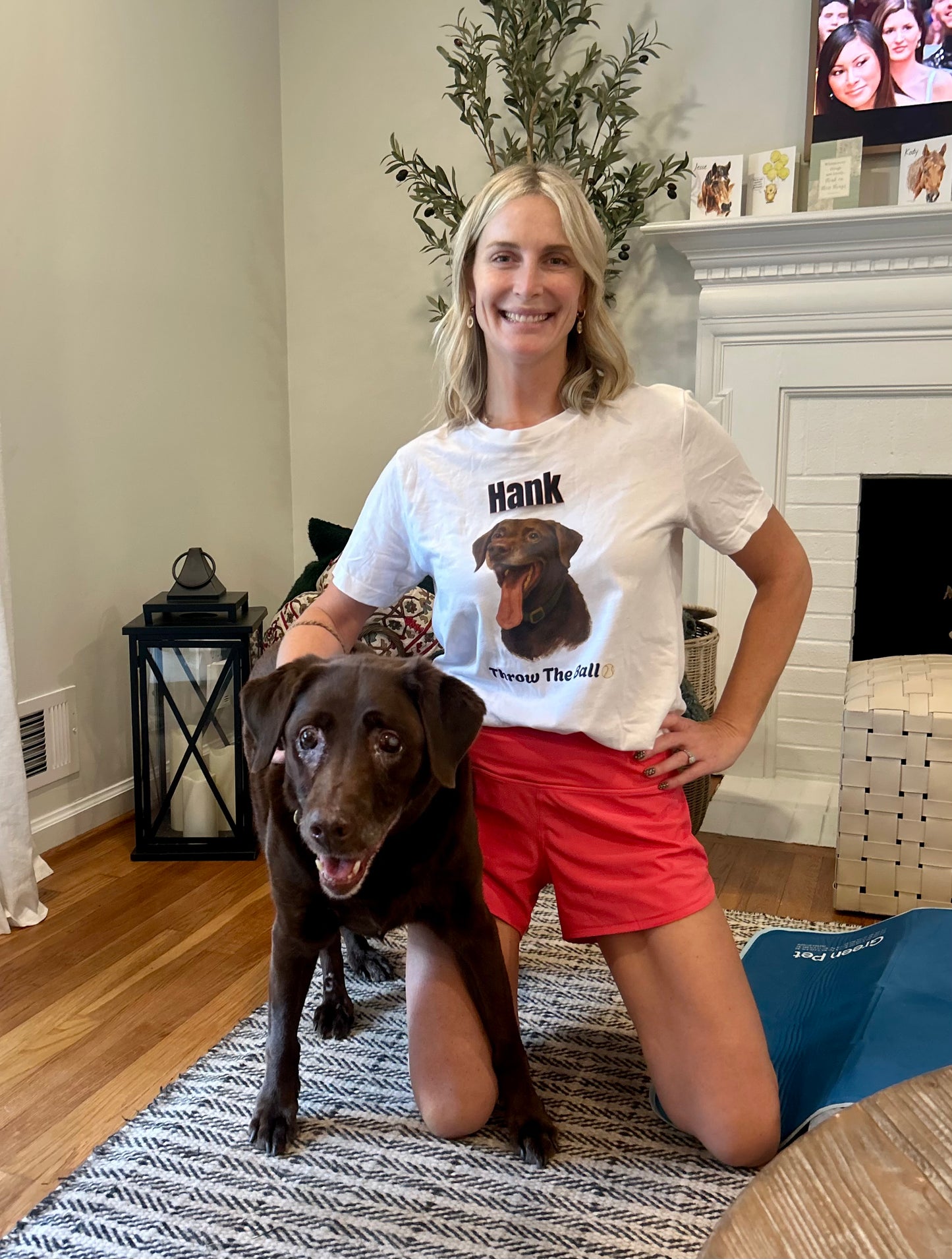 Custom Retro Dog Portrait T-Shirt. FREE SHIPPING! Add Photo, Name & Slogan.